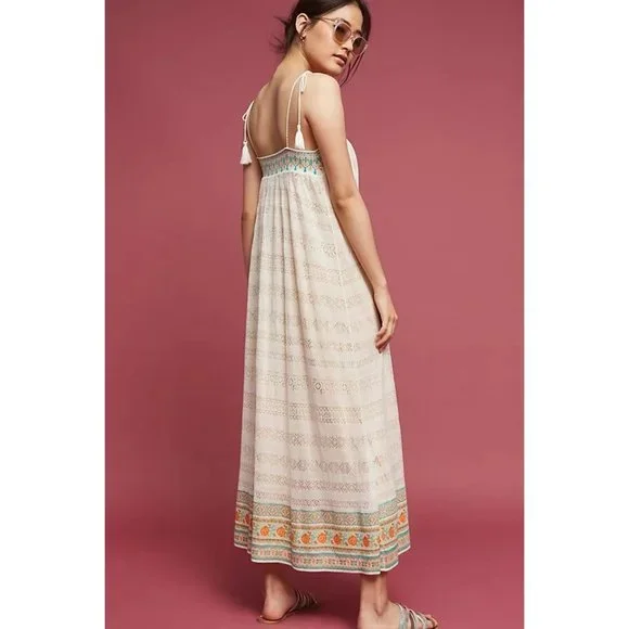 Anthropologie NWT Cecilia Prado Augusta Tasseled Maxi Dress size Large - Picture 2 of 10